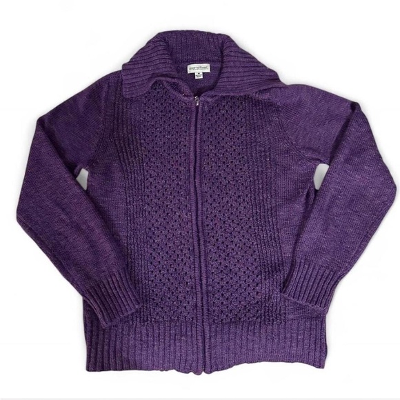 Great Northwest Clothing Company Sweaters - Great Northwest Clothing Company Purple Zip Cardigan Sweater